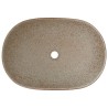Vasque à poser sable et marron ovale 59x40x14 cm céramique 