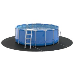 Tapis de sol de piscine noir Ø 306 cm, en tissu non tissé et rond. 
