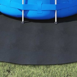 Tapis de sol de piscine noir Ø 306 cm, en tissu non tissé et rond. 
