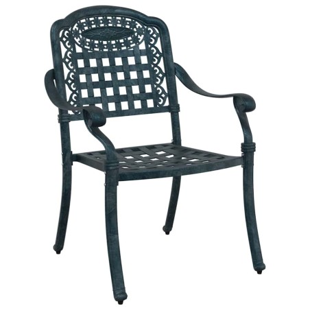 Chaises de jardin 2 pcs en aluminium coulé vert 