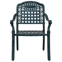 Chaises de jardin 2 pcs en aluminium coulé vert 