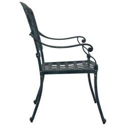 Chaises de jardin 2 pcs en aluminium coulé vert 
