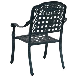 Chaises de jardin 2 pcs en aluminium coulé vert 