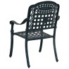 Chaises de jardin 2 pcs en aluminium coulé vert 