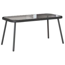 Ensemble de salle à manger jardin avec coussins en poly rattan noir 