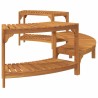 Entourage de bain à remous semi-ronde 272x120.5x55.5 cm en bois massif d'acacia 