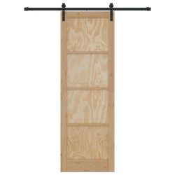Porte coulissante avec set de quincaillerie 78x232 cm Bois massif pin 