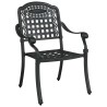 Chaises de jardin 2 pcs Noires en aluminium moulé 