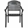 Chaises de jardin 2 pcs Noires en aluminium moulé 