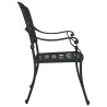 Chaises de jardin 2 pcs Noires en aluminium moulé 