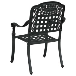 Chaises de jardin 2 pcs Noires en aluminium moulé 
