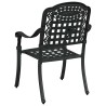 Chaises de jardin 2 pcs Noires en aluminium moulé 