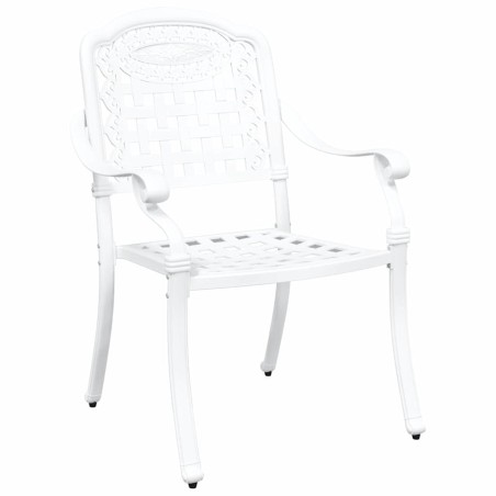 Chaises de jardin 2 pcs en aluminium blanc moulé 