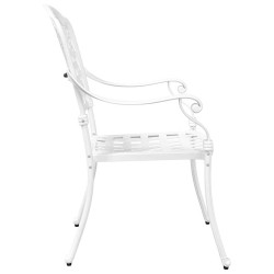 Chaises de jardin 2 pcs en aluminium blanc moulé 