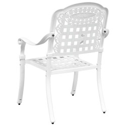 Chaises de jardin 2 pcs en aluminium blanc moulé 