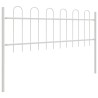 Clôture de jardin avec sommet en hoop - Blanc, 6,8 m x 0,6 m, acier 