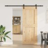 Porte coulissante et kit de quincaillerie 90x210 cm pin massif 