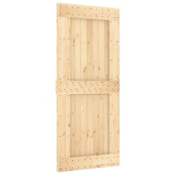 Porte coulissante et kit de quincaillerie 90x210 cm pin massif 