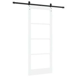 Porte Coulissante ORKDAL Pack de 2 Blanc et Noir Bois 86 x 211 cm 