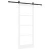 Porte Coulissante ORKDAL Pack de 2 Blanc et Noir Bois 86 x 211 cm 