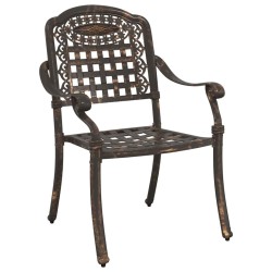 Chaises de jardin 2 pcs Aluminium moulé bronze 