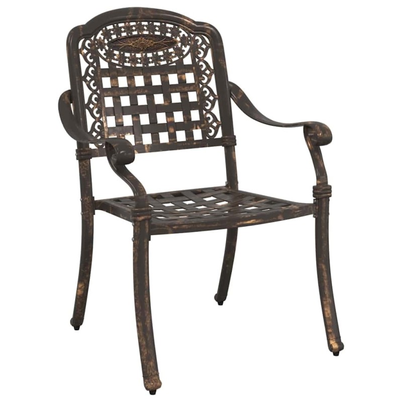Chaises de jardin 2 pcs Aluminium moulé bronze 