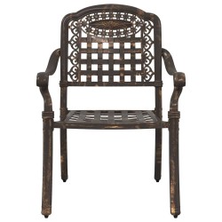Chaises de jardin 2 pcs Aluminium moulé bronze 