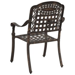 Chaises de jardin 2 pcs Aluminium moulé bronze 
