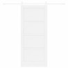 Porte Coulissante avec Kit de Quincaillerie Blanche 86x198,5 cm en Bois Massif de Pin 