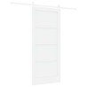 Porte Coulissante avec Kit de Quincaillerie Blanche 86x198,5 cm en Bois Massif de Pin 