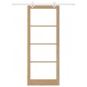 Porte Coulissante avec Kit de Matériel 93x232 cm en Bois Massif de Pin 