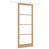 Porte Coulissante avec Kit de Matériel 93x232 cm en Bois Massif de Pin 