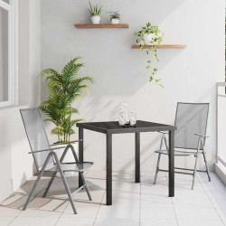 Set de jardin 3 pièces en acier anthracite 