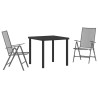 Set de jardin 3 pièces en acier anthracite 
