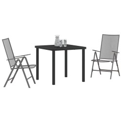 Set de jardin 3 pièces en acier anthracite 