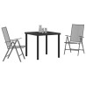 Set de jardin 3 pièces en acier anthracite 