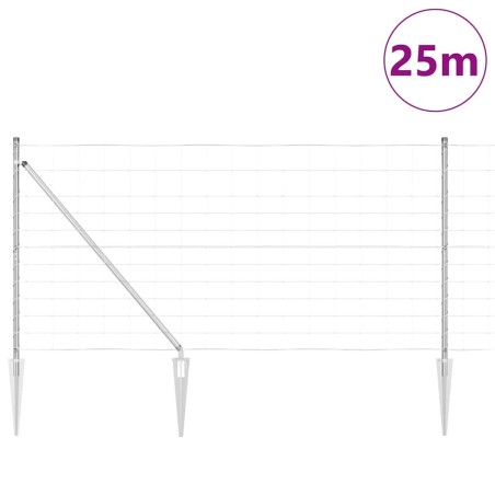 Clôture de Champ 1,2 x 25 m en Acier Galvanisé 