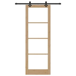 Porte coulissante avec kit de matériel 83x232 cm en pin massif 