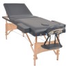 Table de massage pliable à 3 zones 10 cm d'épaisseur Noir 
