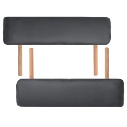 Table de massage pliable à 3 zones 10 cm d'épaisseur Noir 