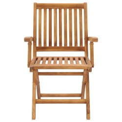 Chaises de jardin lot de 2 avec coussins à carreaux gris Teck 
