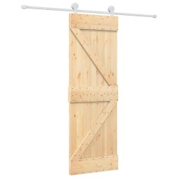 Porte coulissante et kit de quincaillerie 70x210 cm pin massif 