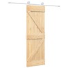 Porte coulissante et kit de quincaillerie 70x210 cm pin massif 