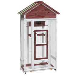Maison à oiseaux moka 91,5x53x170 cm bois massif de pin 