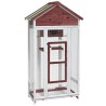 Maison à oiseaux moka 91,5x53x170 cm bois massif de pin 