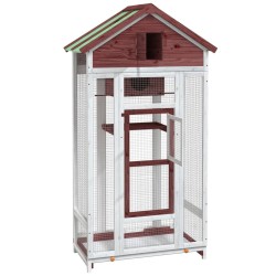 Maison à oiseaux moka 91,5x53x170 cm bois massif de pin 