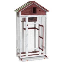 Maison à oiseaux moka 91,5x53x170 cm bois massif de pin 