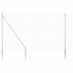 Clôture en Fil Soudé avec 13 Piquets 1.6x25 m Acier Galvanisé 