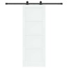 Porte coulissante avec ensemble de quincaillerie blanche 73,5x198,5 cm en bois massif de pin 