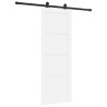 Porte coulissante avec ensemble de quincaillerie blanche 73,5x198,5 cm en bois massif de pin 